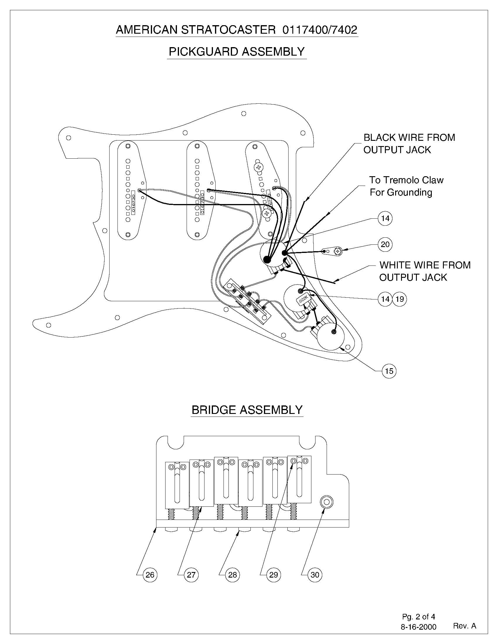 American Stratocaster Wiring Diagram 0117400 0117402 · Customer Self