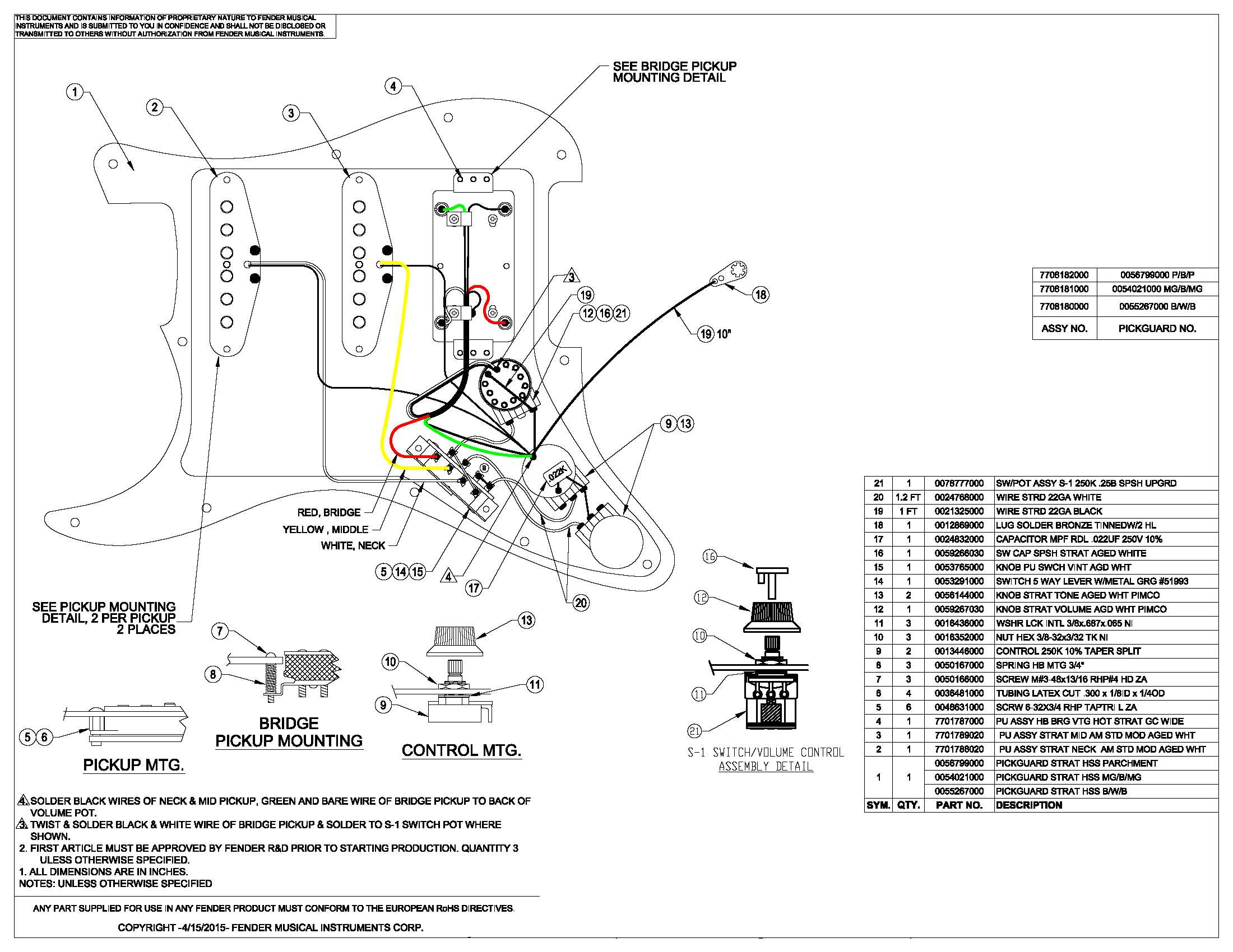 Fender GC FSR Stratocaster HSS Wiring Diagram · Customer Self-Service