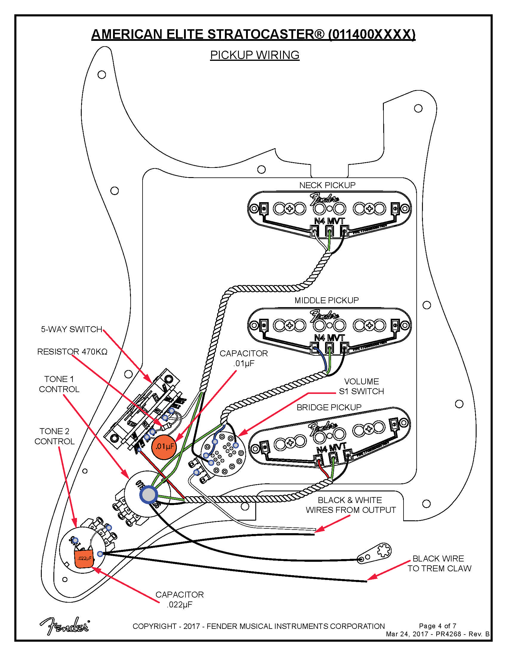 Fender American Elite Stratocaster 011400 Service Manual · Customer ...