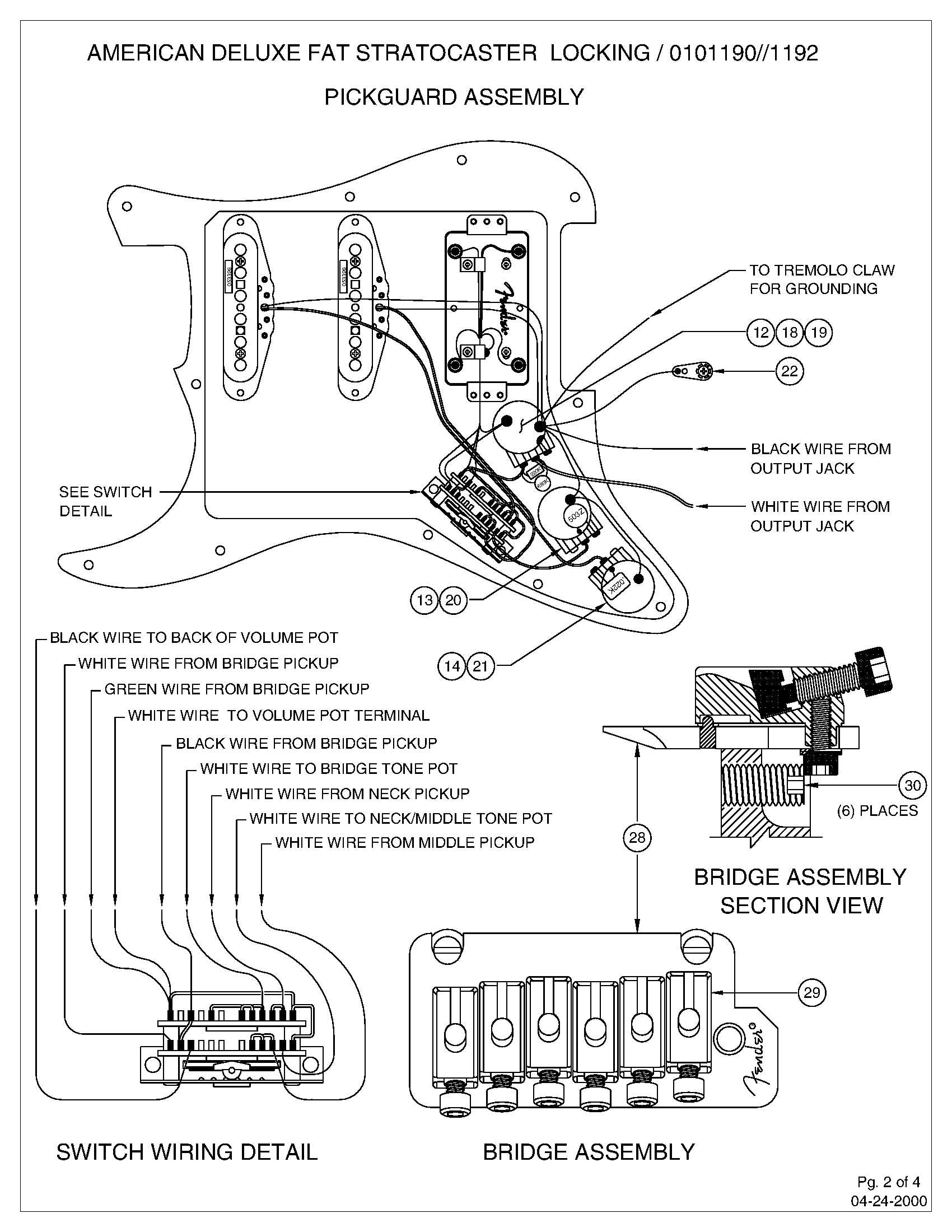 American Deluxe Fat Strat Locking Trem Wiring Diagram · Customer Self