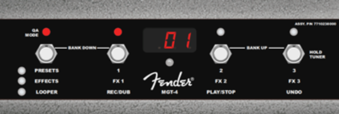 How do I use the MGT-4 4-Button footswitch with the Mustang GT